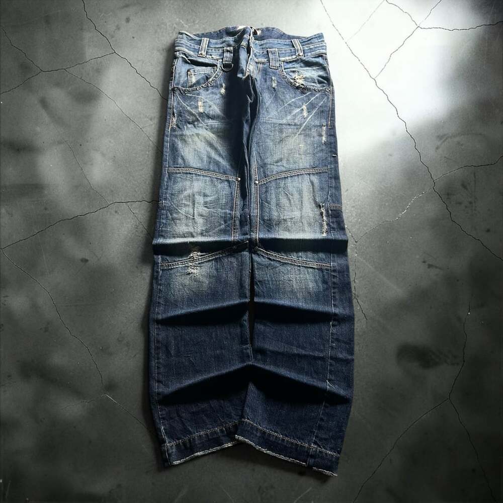 Vintage Y2K Euro Distressed Grunge Baggy Denim Wide Leg Jeans